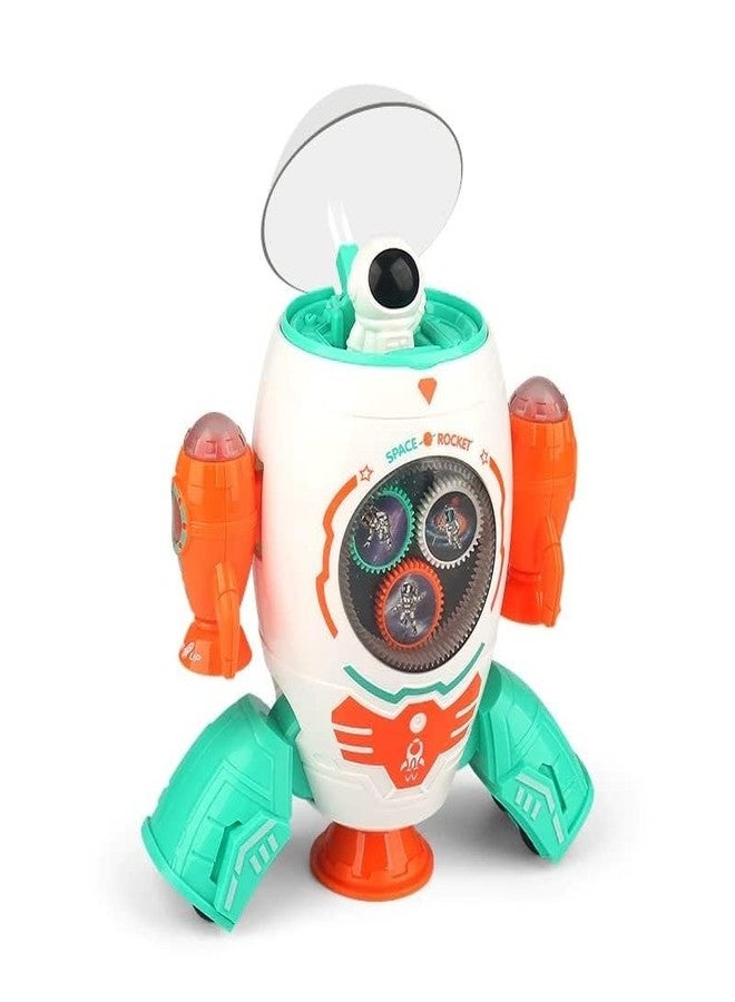 ONOTIC Space Theme Rocket Toy for Kids 360 Rotating Moving Light and Music for Kids - Image 3
